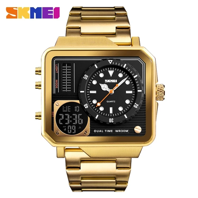 

skemi 1392 trending products stainless steel band mens luxury square watch, 4 colors