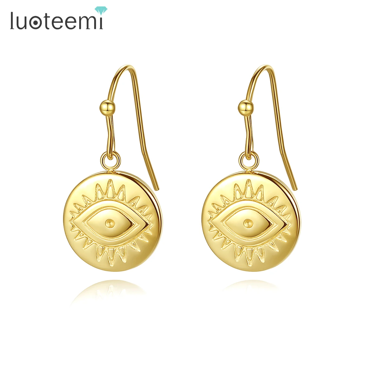 

SP-LAM Stylish Earring Statement Hook Round Metal Hanging Dangle Eye Earring Stainless Steel Jewelry Earing