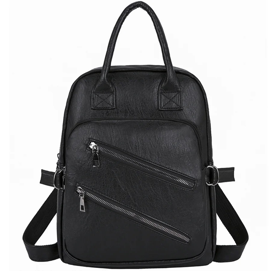 

Casual Fashion Women Genuine Lady Custom Pu Leather Backpack Bag, Black or custom