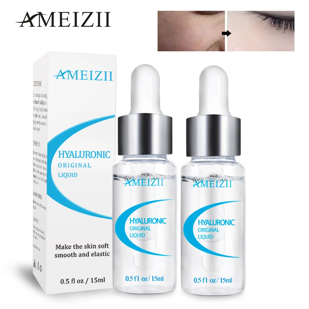 

AMEIZII Hyaluronic Acid Serum 15ml Skin Care Pure Facial Lifting Anti Aging Essence Vitamin C Serum Skin Whitening Pore Remover