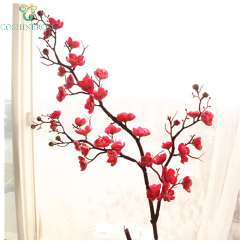 
Chinese Simulation Wholesale Fake Flower Branch Artificial Peach Blossom Decor 