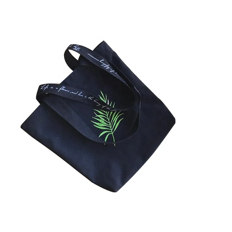 

Custom Printed Eco Canvas Cotton Shopping Tote Beach Bag, Black, white, yellow or customized color