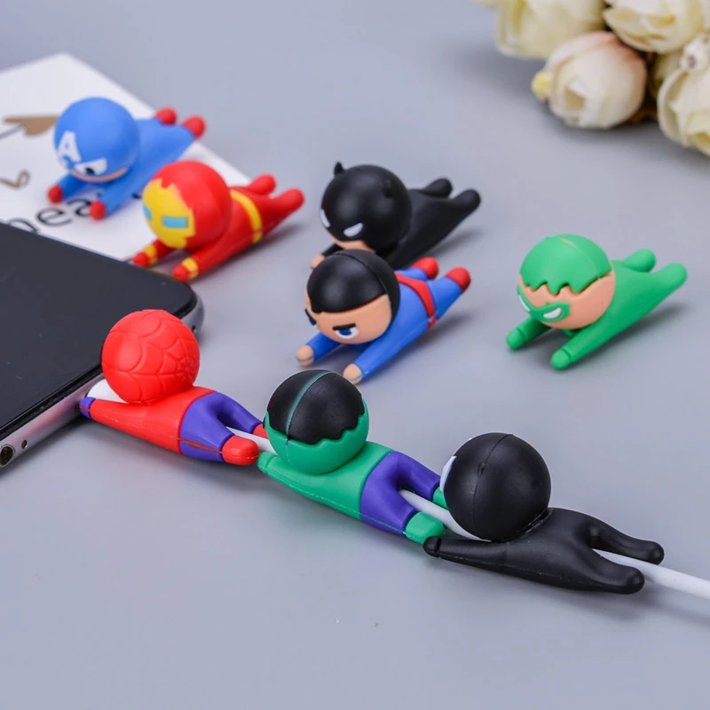 

2021 Trending Gadgets USB Cable Biters, Spider Super Hero Man Cable Charger Protector Charging Cord Saver Cute Cable Bites, Colorful