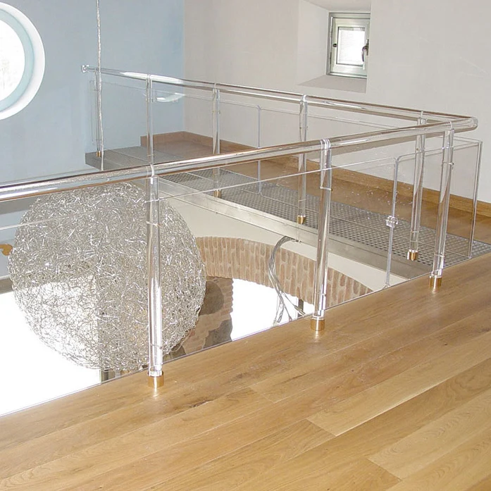 Vonvik Modern Clear Acrylic Balustrade Stair Handrail Acrylic Pillars