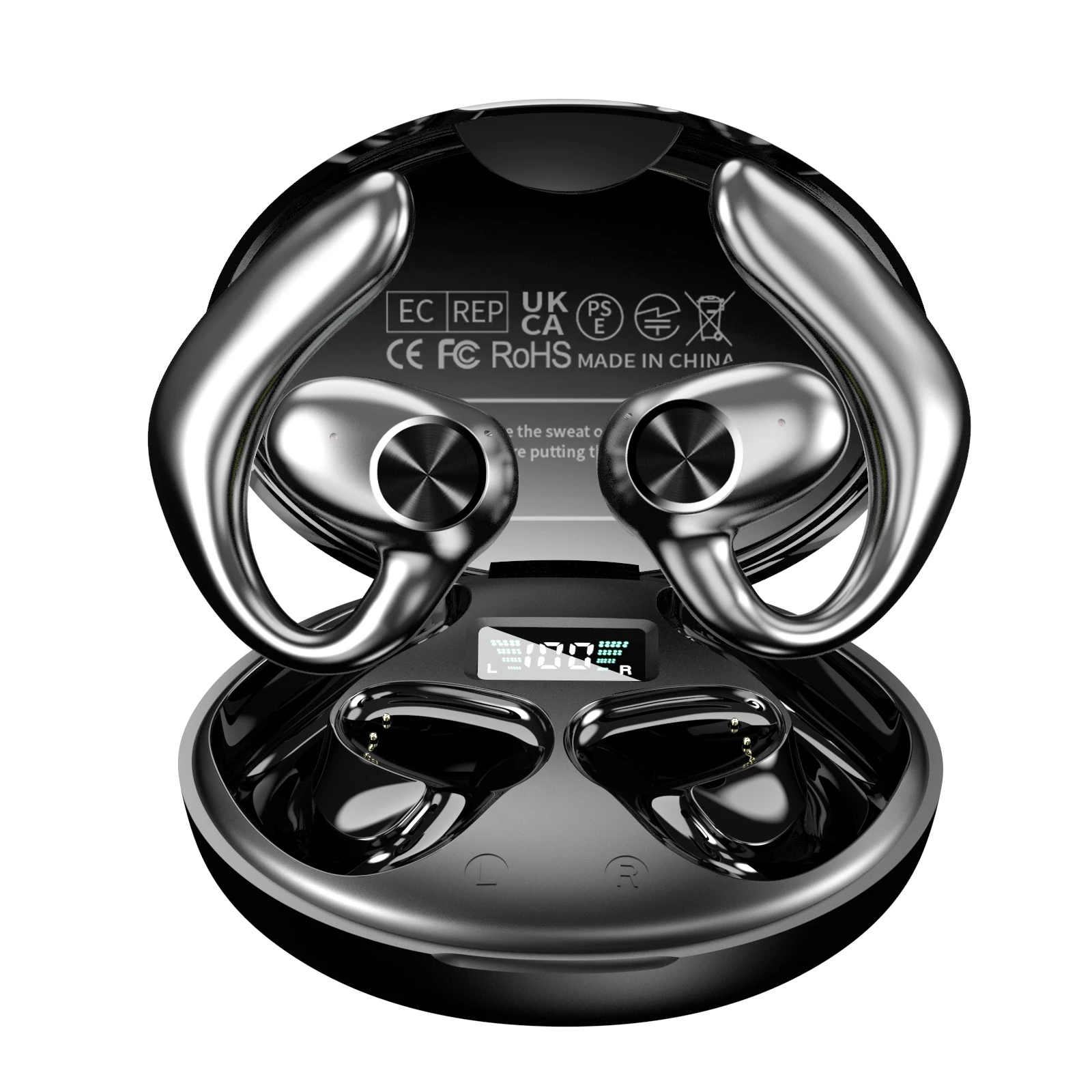 

YYK-770 HIFI Noise Cancelling Headphones Earhook TWS True Wireless Earbuds Gaming Earphones LED Black Sports BT Earphone