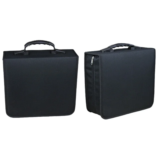 
New Fashion Custom Square Waterproof PU Polyester Black Games CD Display Case Storage Bag 