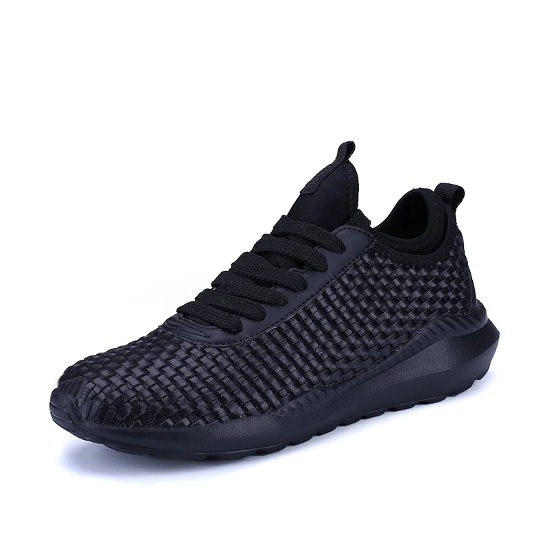 

2021 Wholesale men's shoes breathable woven upper fashion casual sports shoes men's and women's sports walking shoes, Black white