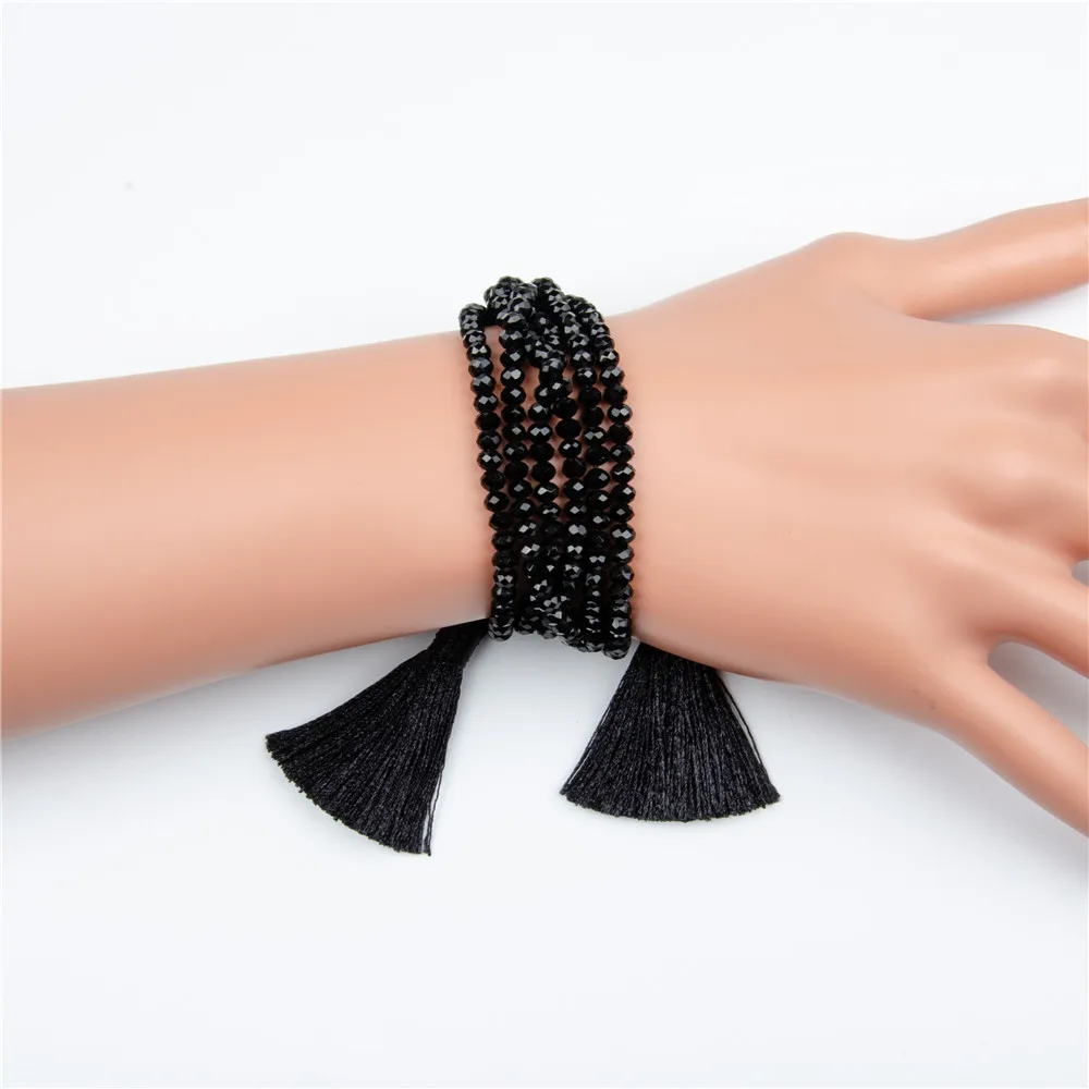 

Fashion Adjustable Bracelet Crystal Beads Multi-layer Tassel Bracelet