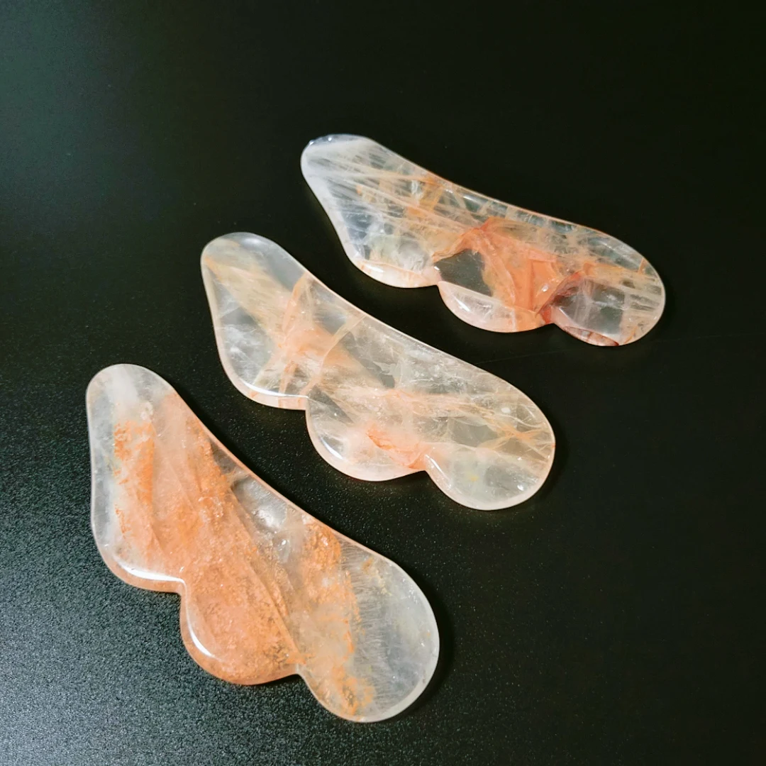 

2021 wing gua sha tool natural citrine jade guasha for body face massage