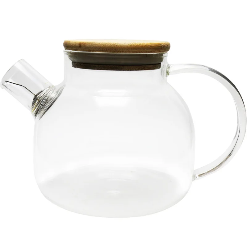 

factory high borosilicate glass tea set glass teapot for tea with bamboo lid