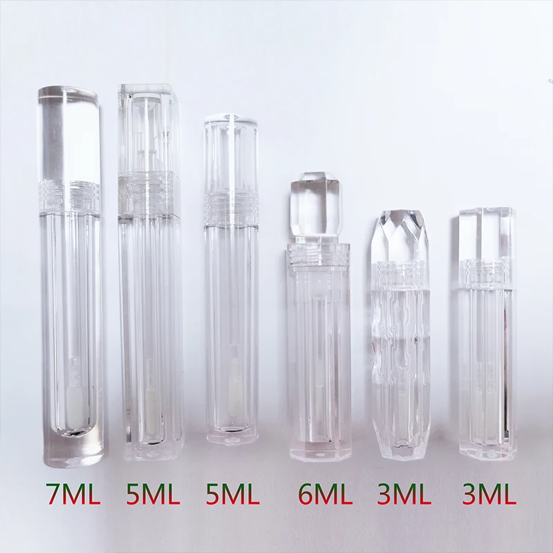 6ml 5ml 4ml 3ml Transparent Square Round Clear Lip Gloss Tube Empty ...