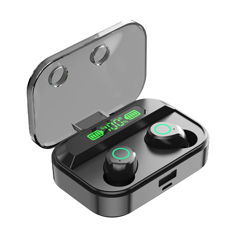

2022 Factory TG02 TWS Wireless Earbuds Earphone Custom Audifonos LCD Display Earbuds Sport Hands Free Wireless Headphones