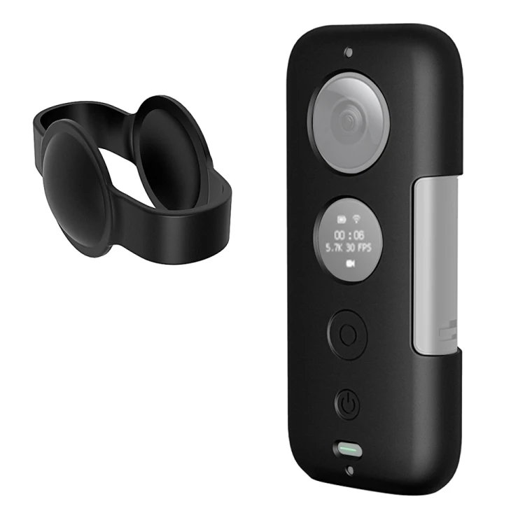 

Dropshipping OEM PULUZ Silicone Protective Case with Lens Cover for Insta360 ONE X Sports Camera, Black/red