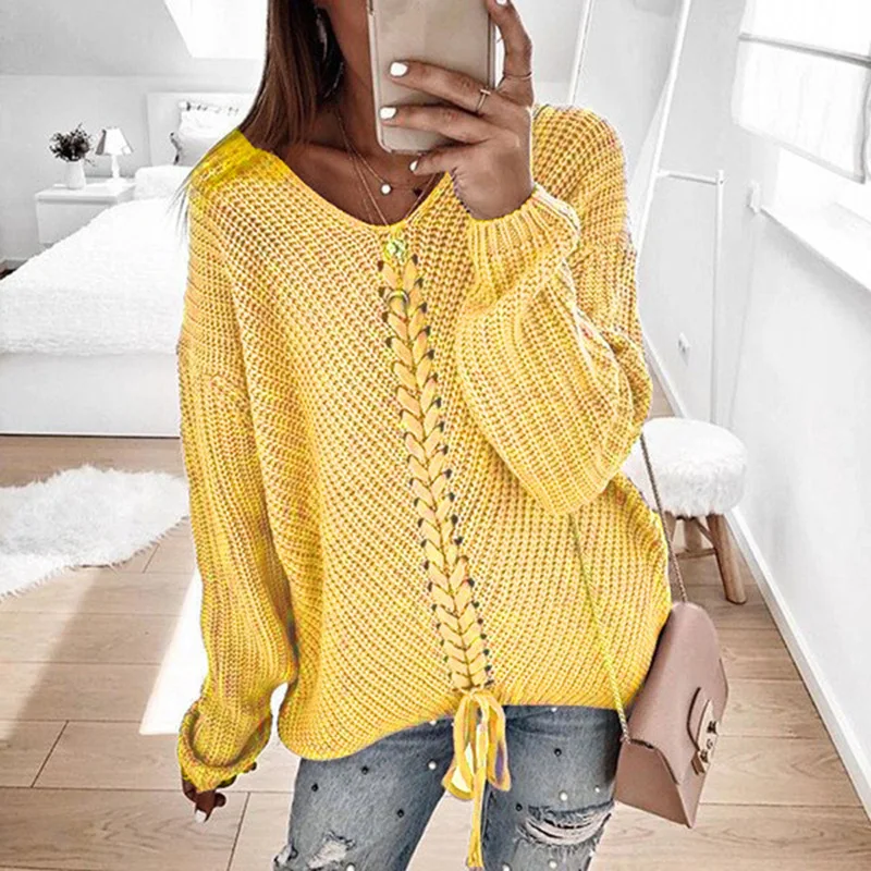 

Women Autumn Solid Color Long Sleeve Braided Hooded Pullover Knitted Sweater Braided Design with Hood Loose Style Casual Sweater, Customized color