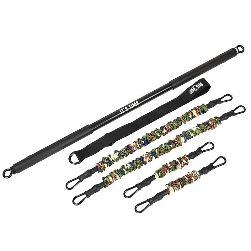 

INNSTAR Fitness Workout Gym Custom Latex Elastic Power Stretch Muscle Exercise Resistance Bands Set with Weight Bar