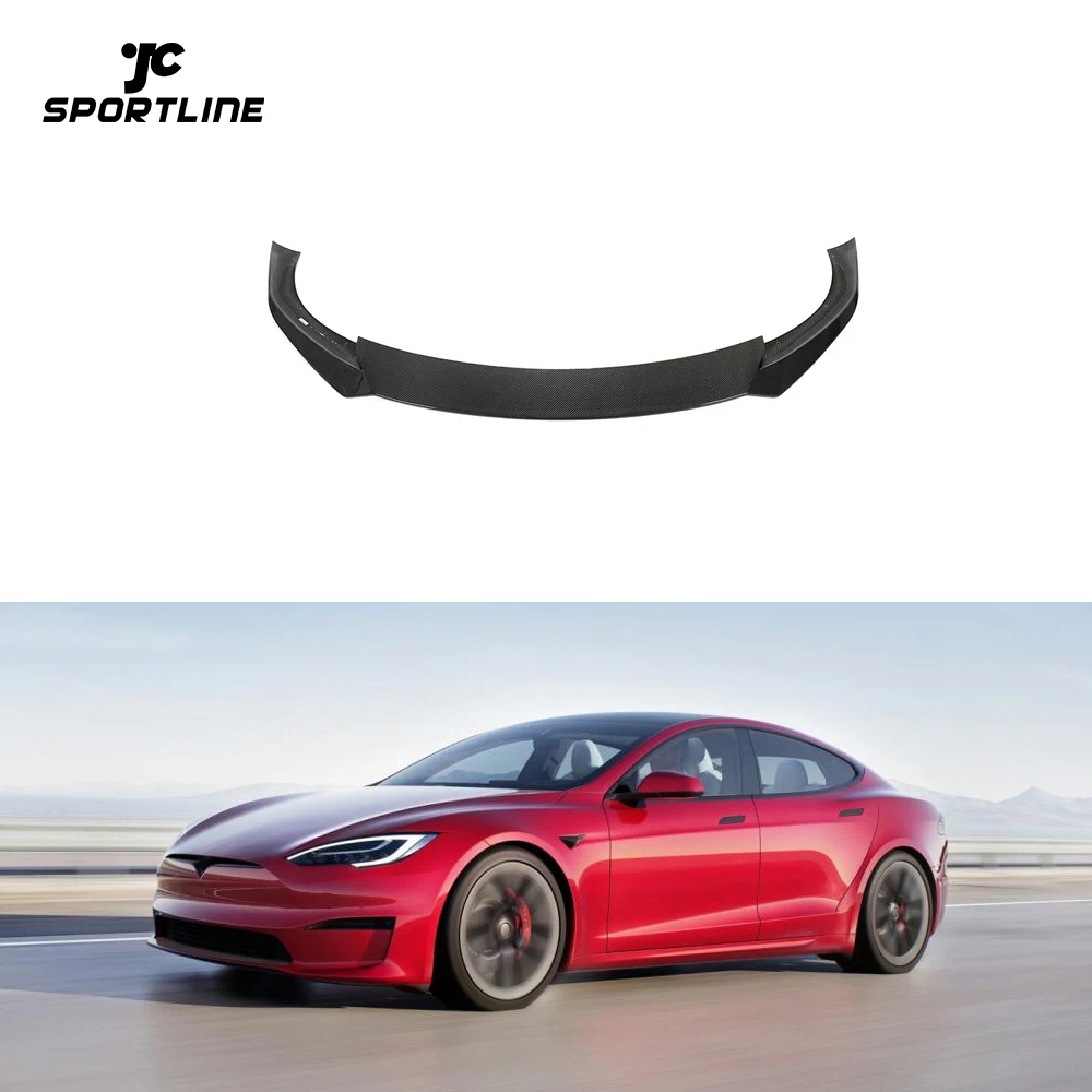 

Carbon Fiber Model S Front Spoiler Lip for Tesla Model S Plaid 4-Door Electric 2021-2023