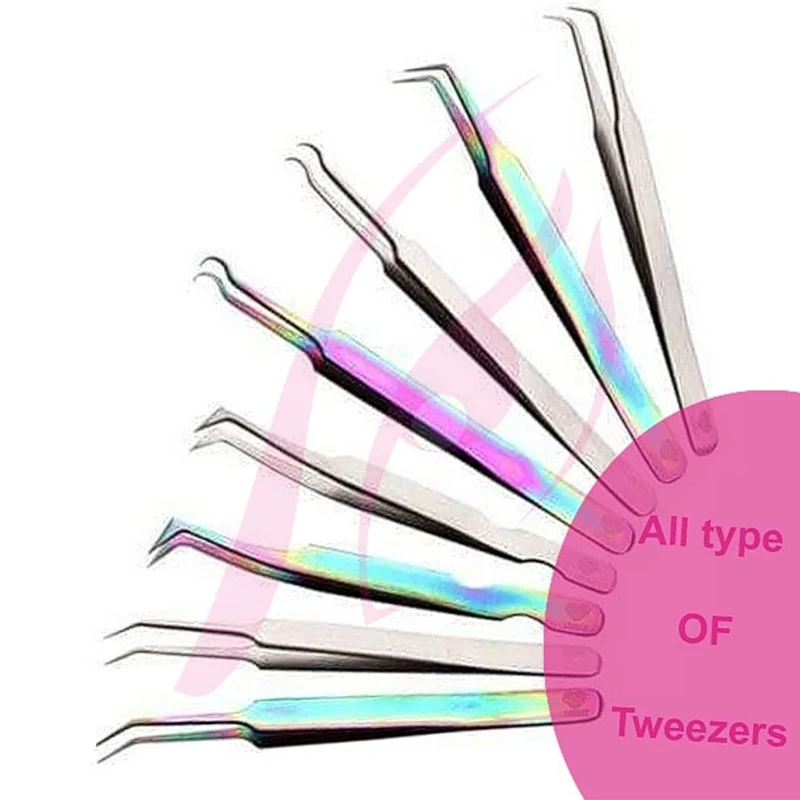 

High quality Private Label stainless steel tweezers eyelash extension custom