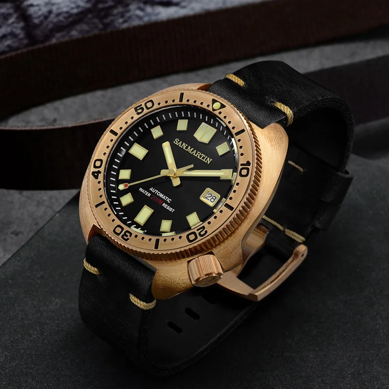 

Rts stock free ship san martin abalone tuna NH35 20atm c3 Luminous cusn8 bronze diver diving Automatic watch man for sale