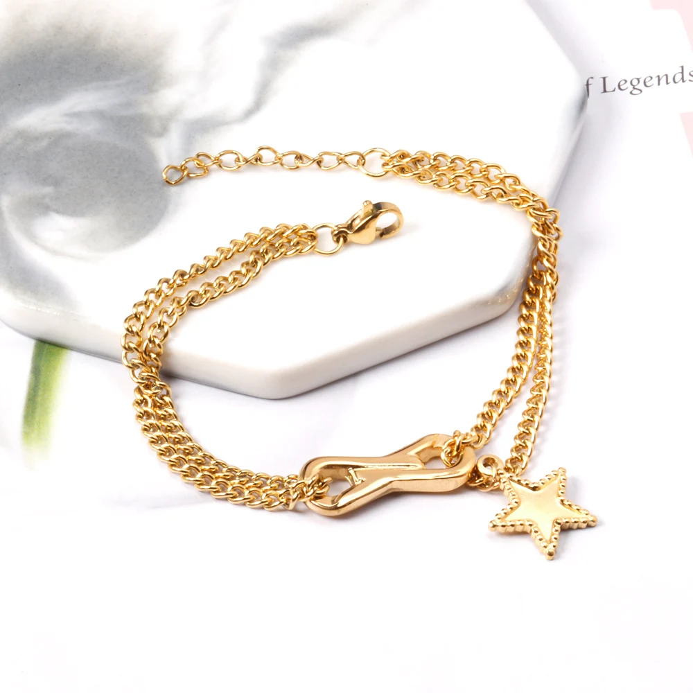 

Luxury 316L Stainless Steel PVD Plating Jewelry Ladies Bangle With Stars for Wedding, Gold/silver/mix available