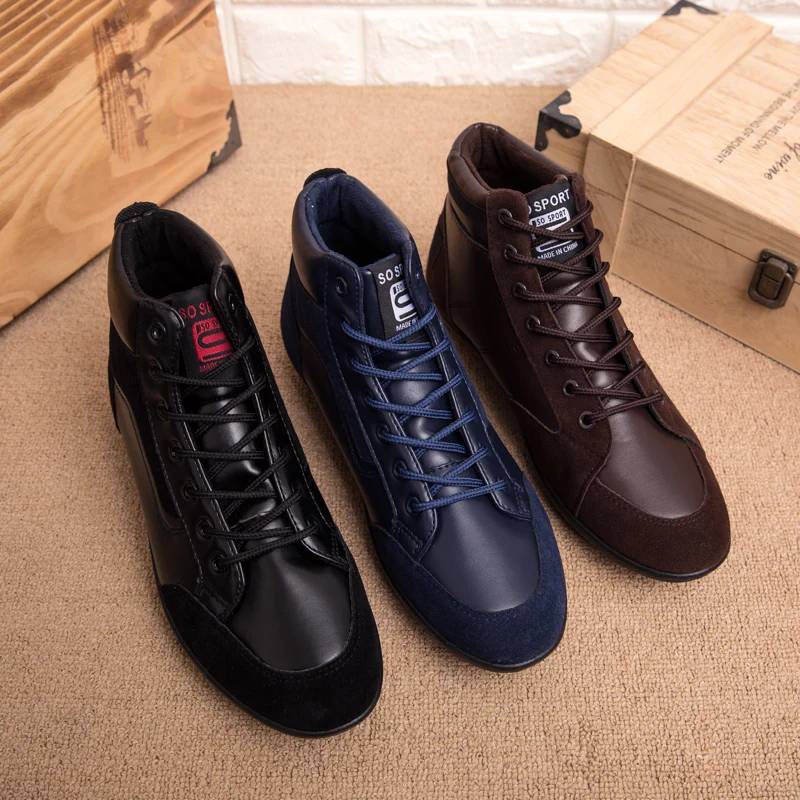 

807 plus size casual shoes ankle boots for men