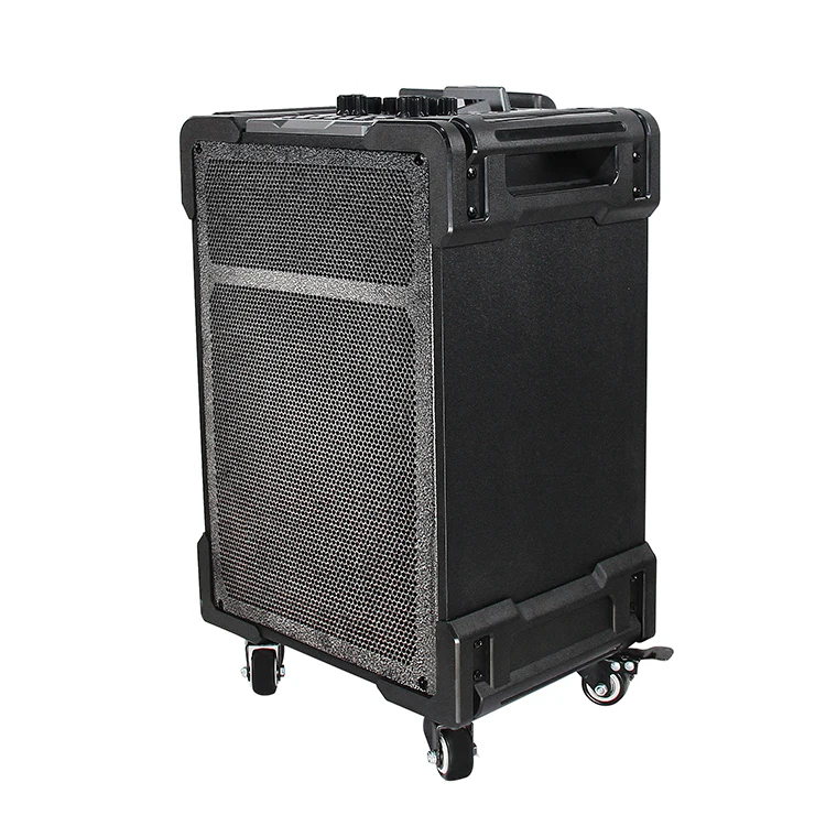 

12inch rechargeable big bass blue tooth karaoke trolley portable speaker with sd card port