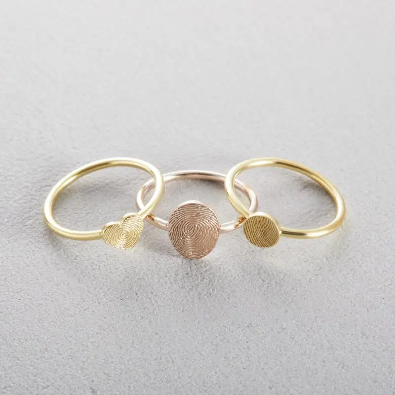 

Wholesale Engraved Gold Heart Fingerprint Ring, Picture