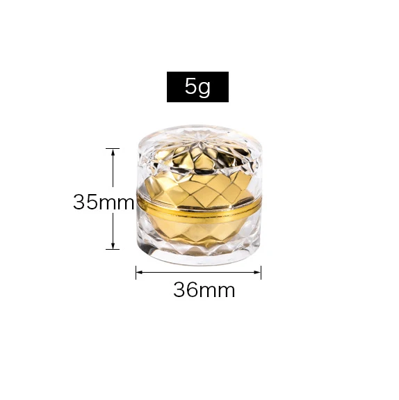 
Ready To Ship 5g luxury elegant shiny mini gold silver empty plastic lip balm jar eye cream jar for skin care ball lip balm cont 