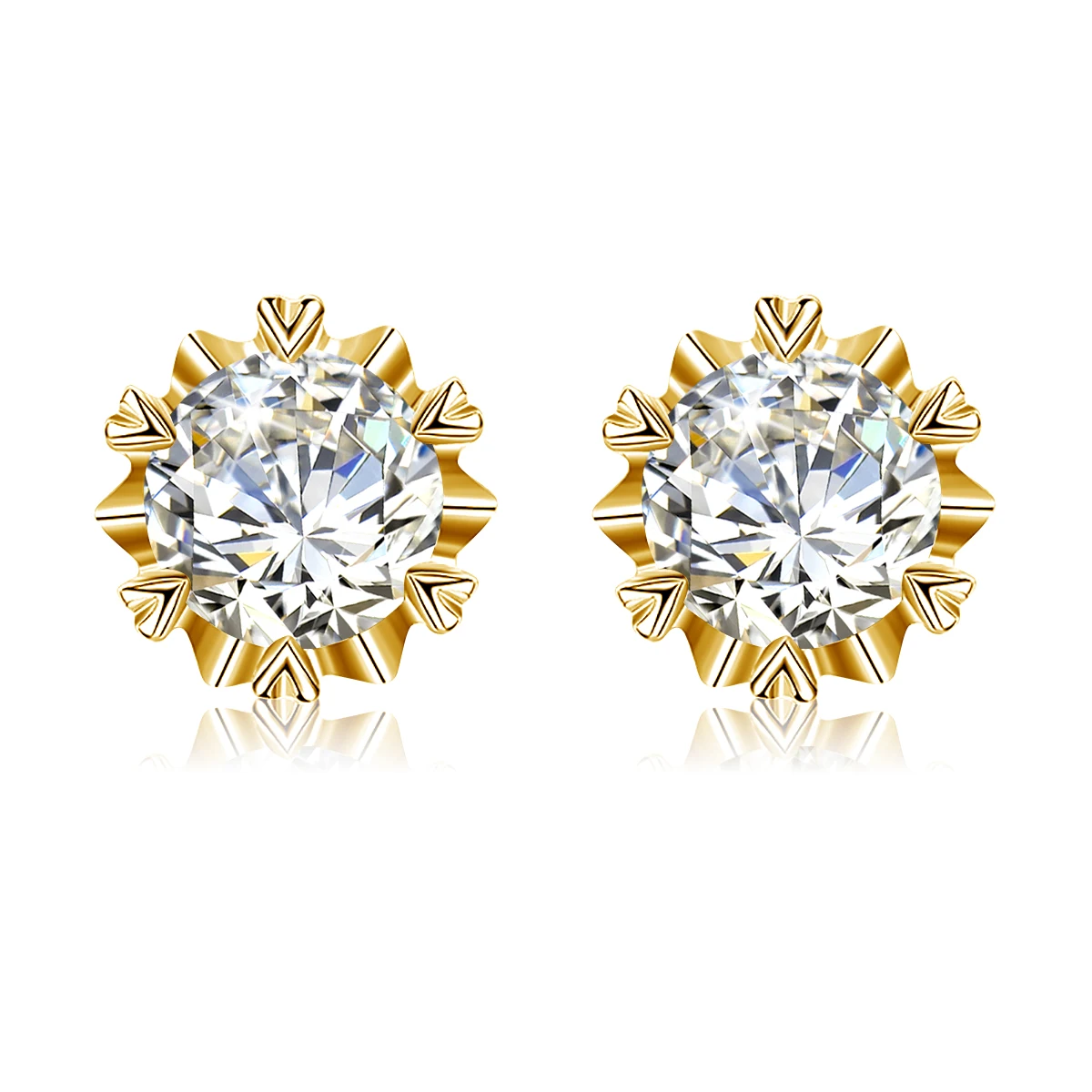 Quality Jewelry Supplier 925 Silver Earrings Woman Winter Christmas Snowflake Gift 0.5ct 1ct 2ct Moissanite Fine Stud Earrings