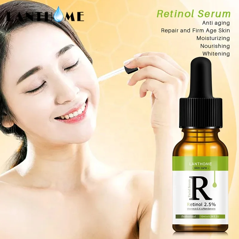 

LANTHOME Retinol Serum 2.5% With Hyaluronic Acid Skin Care Anti-wrinkle Anti-aging Anti-oxidation Whitening Facial Serum