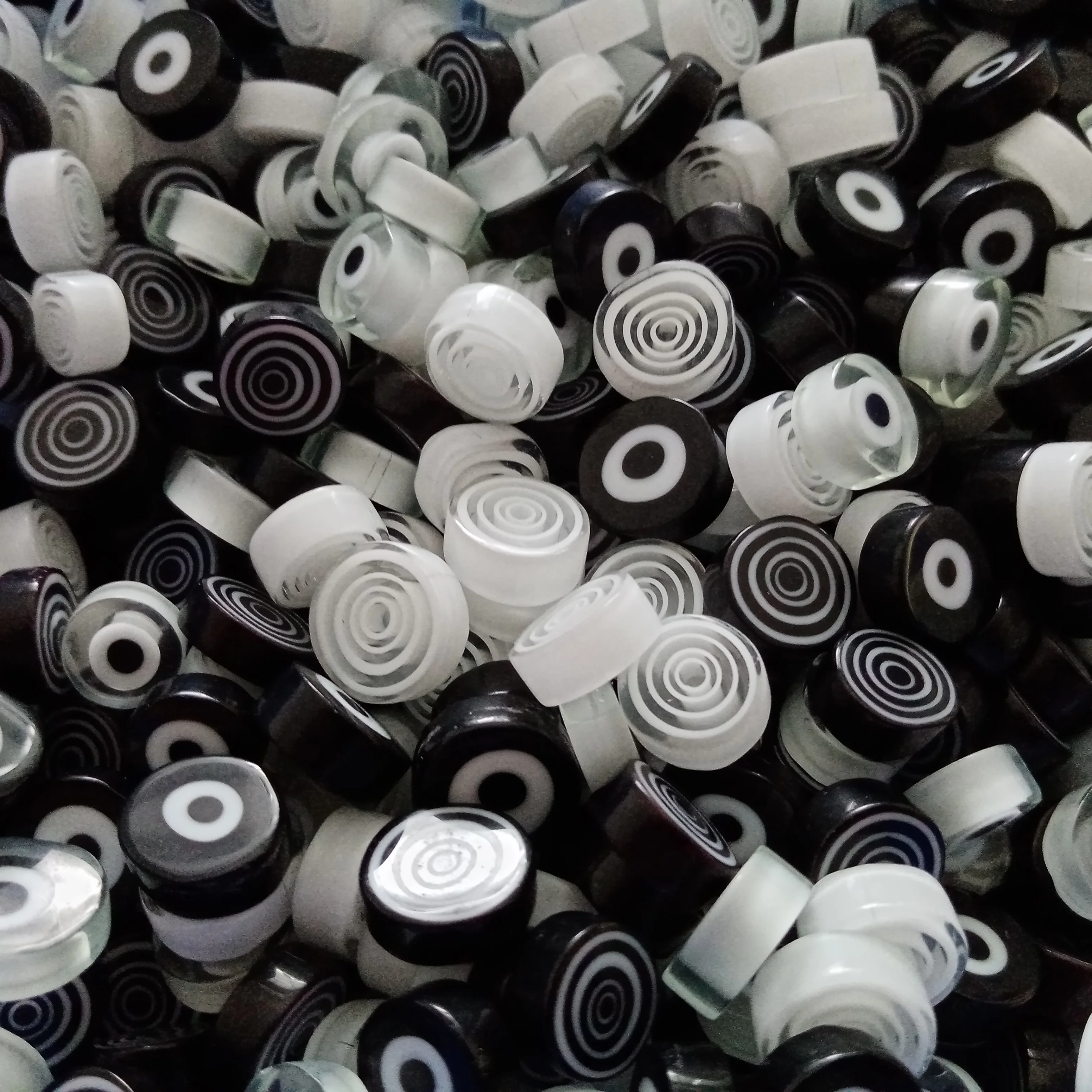 

Black eye and white circle no hole  millefiori slice for mosaic, Choose colors