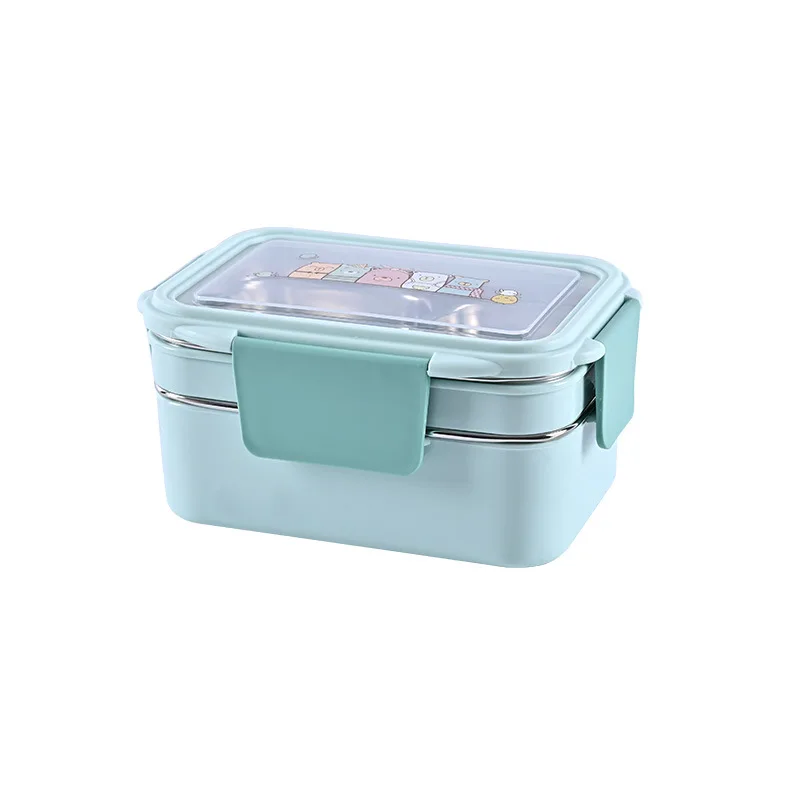 

1200ml Stainless 2 Layer Stacked Lunch Box Double Layer Food Packaging Kids Lunch Box Insulated School Keep Warm Stainless Steel