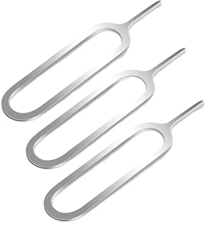 

10pcs pack Sim Card Tray Eject Pin Key Removal Tool for for iPhone Samsung HTC Sony Huawei, Silver