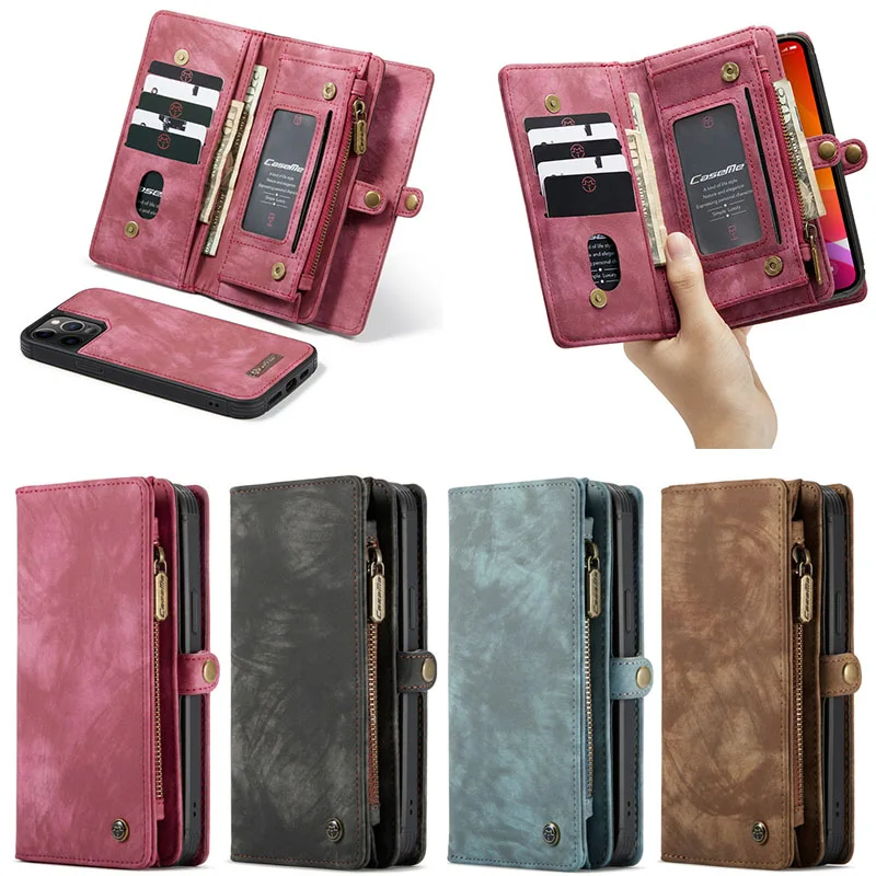 

Caseme 008 Retro PU Leather Wallet Phone Pouch Case for iphone 12 mini 12 pro max 11 x xr xs max 67 8 plus, Same as picture