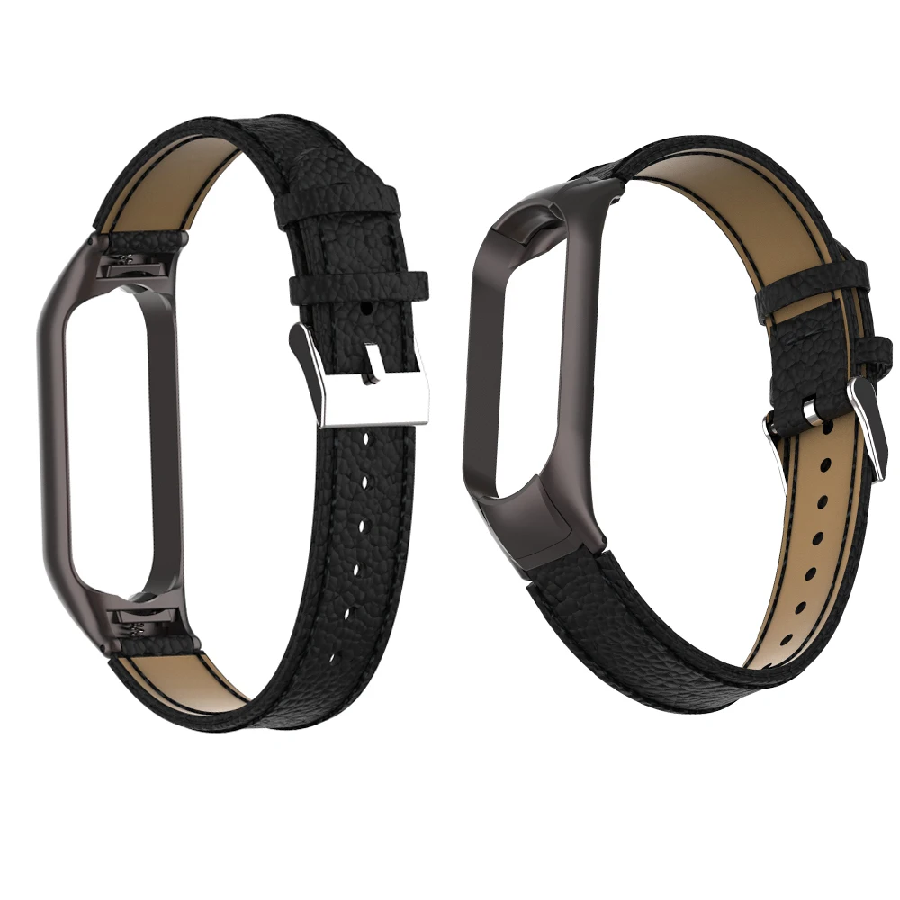 

BOORUI Genuine Leather mi band 5 strap colorful print mi band 5 smart leather watch strap, Litchi stria red,alligator grain black,snakeskin black,etc.