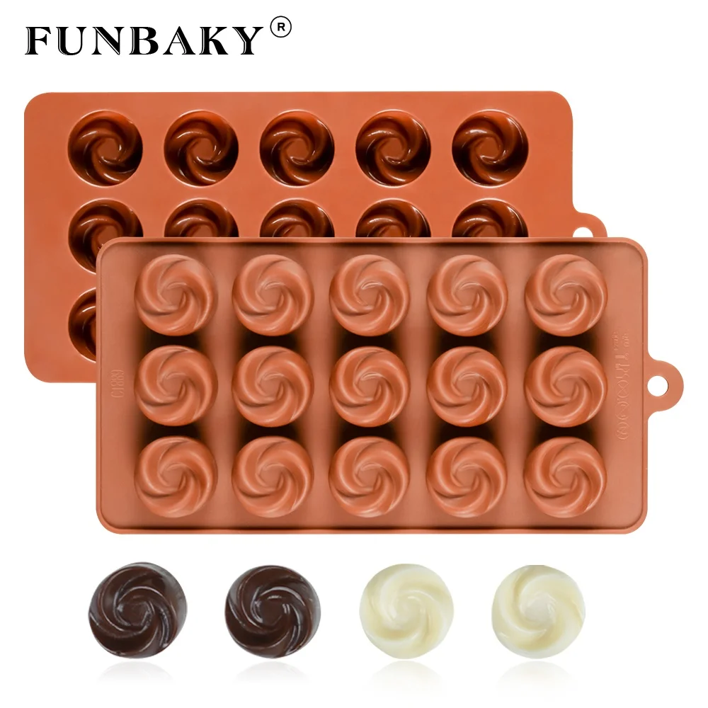 

FUNBAKY Candy making tools multi - cavity round unique circle shape chocolate mold silicone cake decorating silicone molds, Customized color