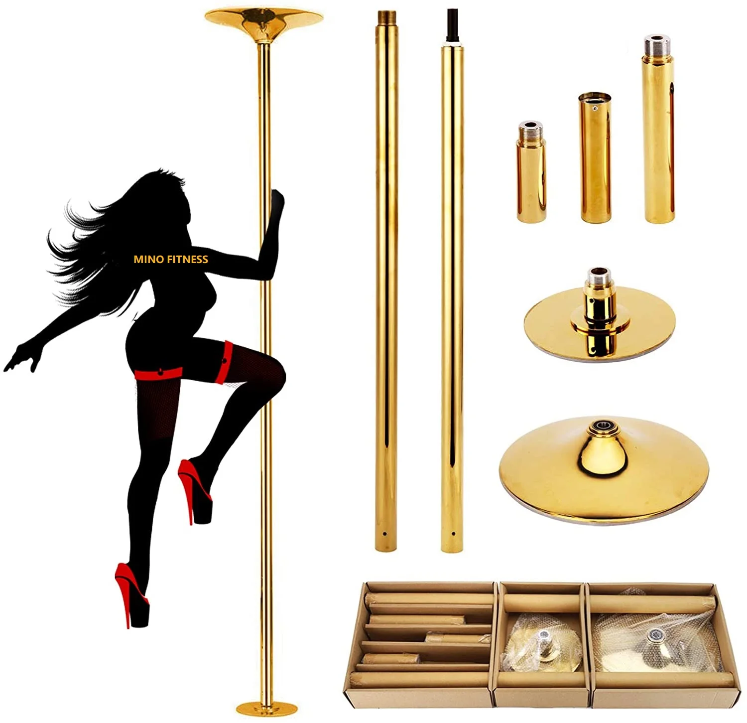 

Golden Color 45 mm Removable Portable X Pole Dance Pole Fitness For Clube/Home Exercise