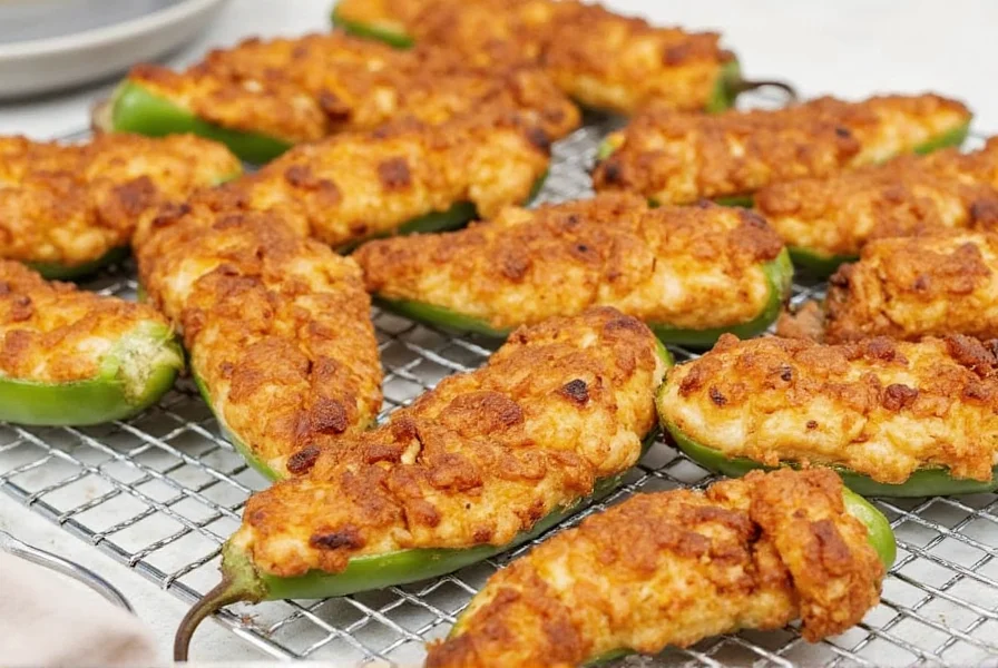 Gebackene Jalapeño-Popper auf einem Gitter