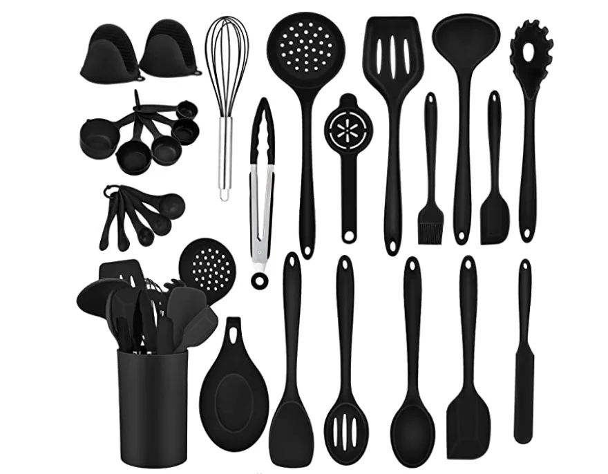 

28 PC Silicone Kitchen Cooking Baking Utensil Set for Nonstick Cookware Spatula Holder Spoon Whisk Tuner Kitchen Accessories