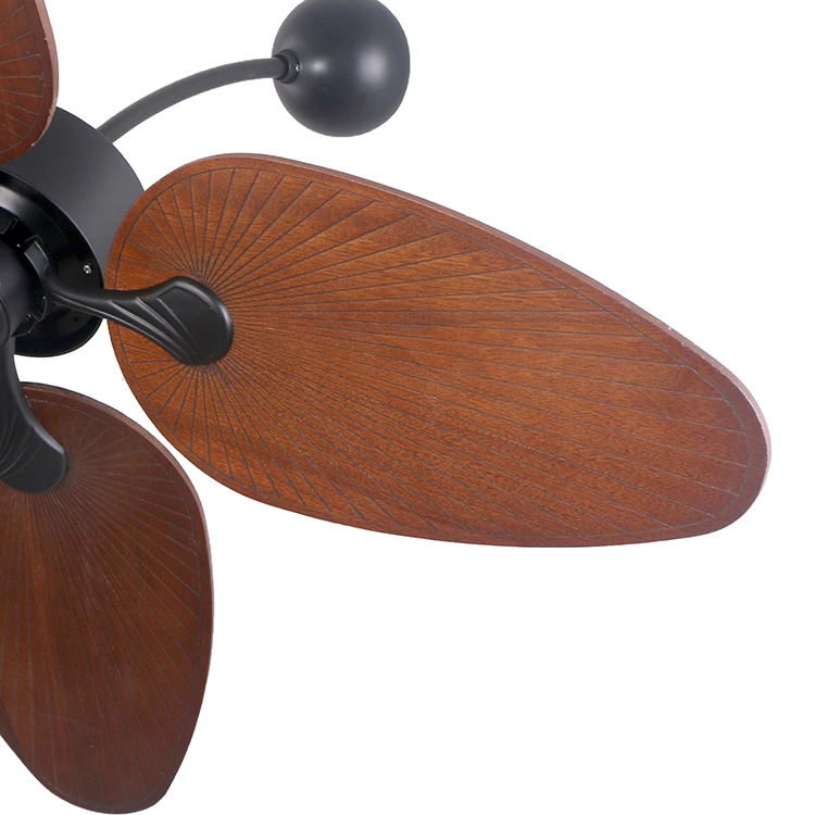 52 Inch Fancy Wall Mount Fan Mounted Decorative Palm Leaf Solid Wood