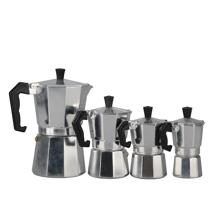 

Stocked Portable Espresso Coffee Maker Aluminum Moka Pot for 3cups Coffee Maker, Sliver