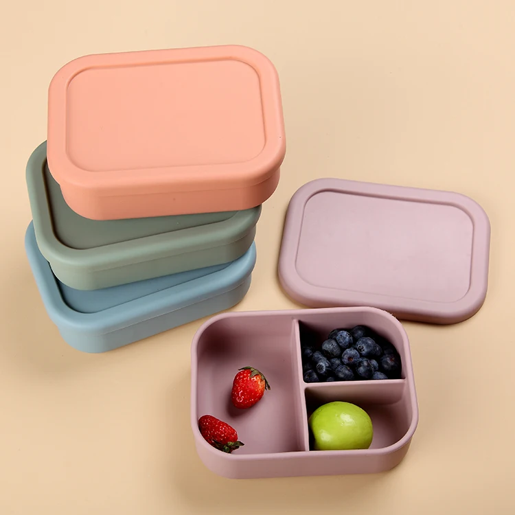 

new silicone compartment lunch box office worker insulated lunch box