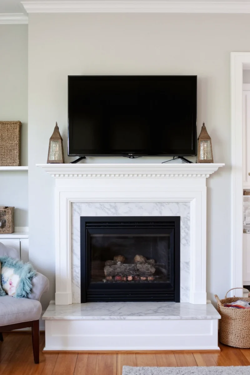 Shiplap surround with recessed TV