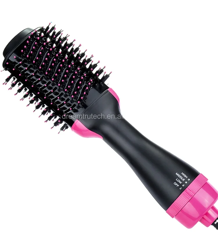 

DMTU 2019 Japanese Hot selling one step hot air brush and rotating dryer comb, Black+pink,blue (customized as you request)