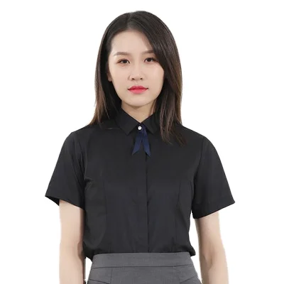 

Women Office Dress Formal Uniform Shirts Wear For Dress Business Shirt Short Sleeve, 5 colors