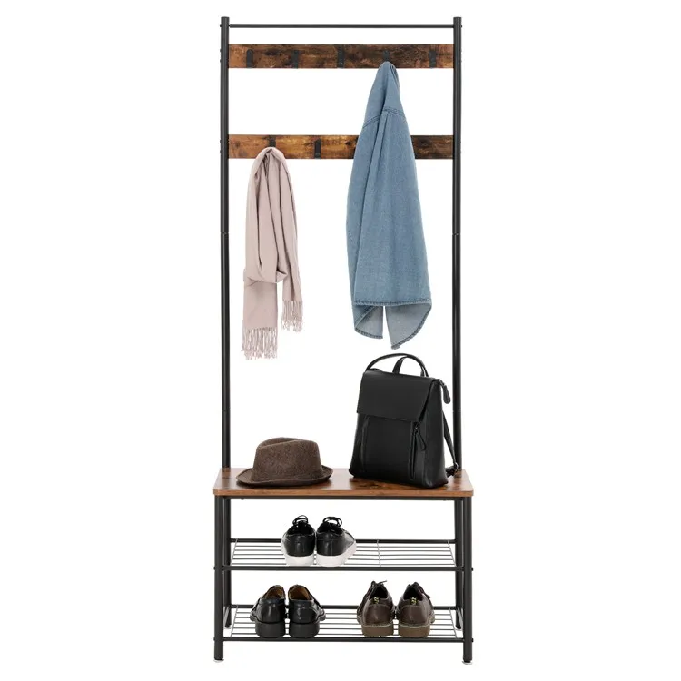 Import Wholesale Furniture Metal Frame Coat Rack With Shoe Stand Hall Tree Coat Rack Storage Bench Buy Entryway Rack Hall Tree Coat Rack With Shoe Rack Product On Alibaba Com