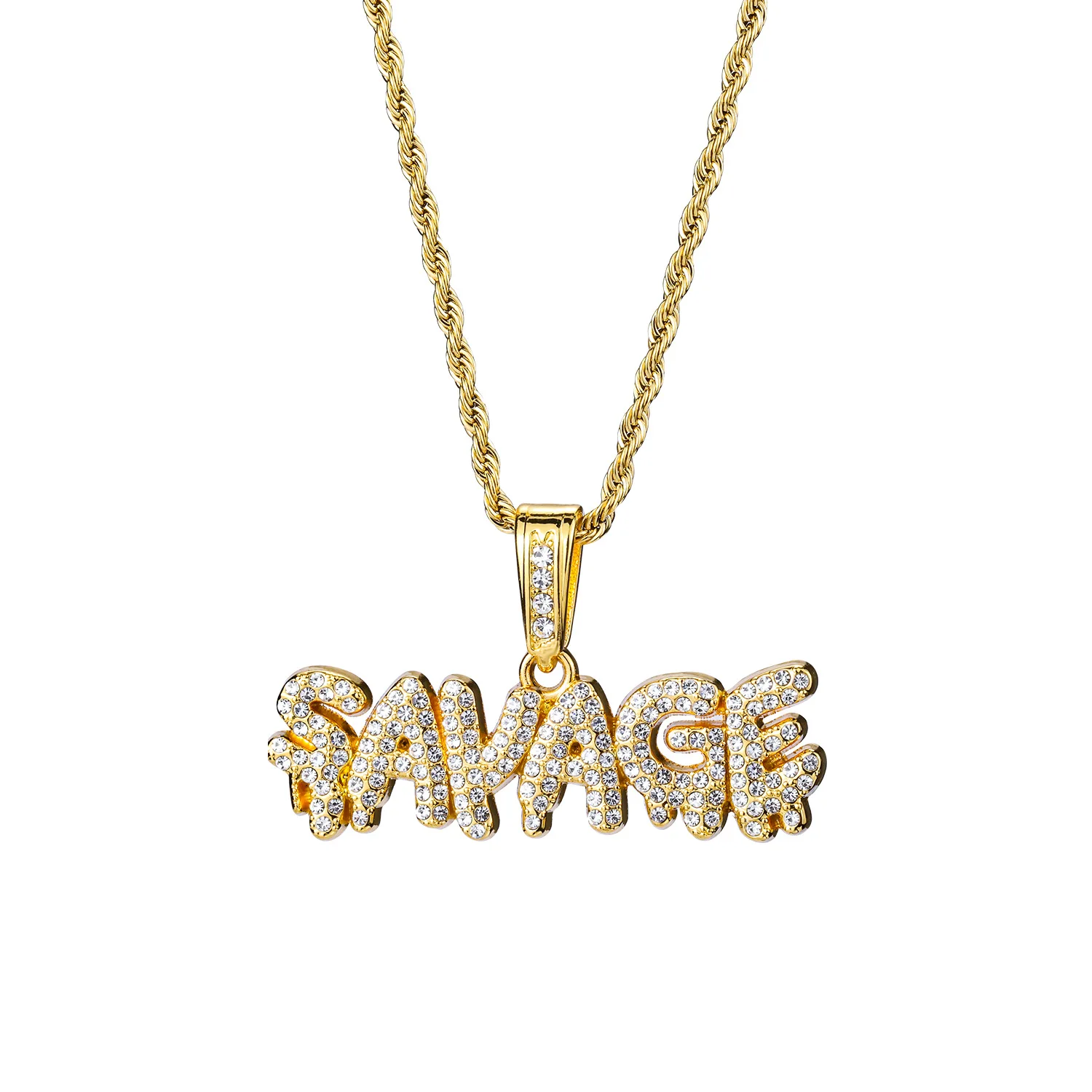 

Alloy custom name hip-hop necklace pendant jewelry stainless steel chain handmade dot diamond necklace