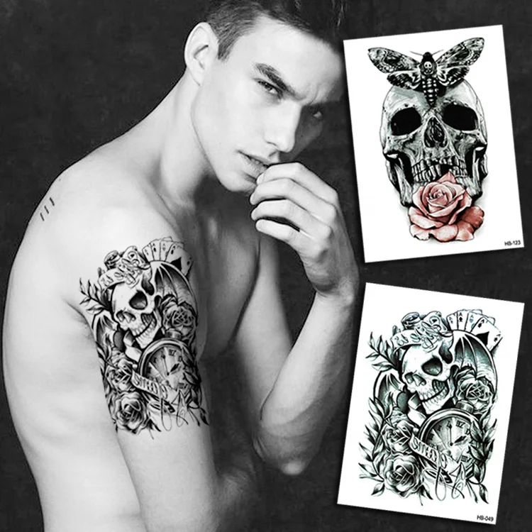 

Wholesale Cool Designs Temporary Tatto/ Tatoo Horror Sticker Skeleton Tattoo