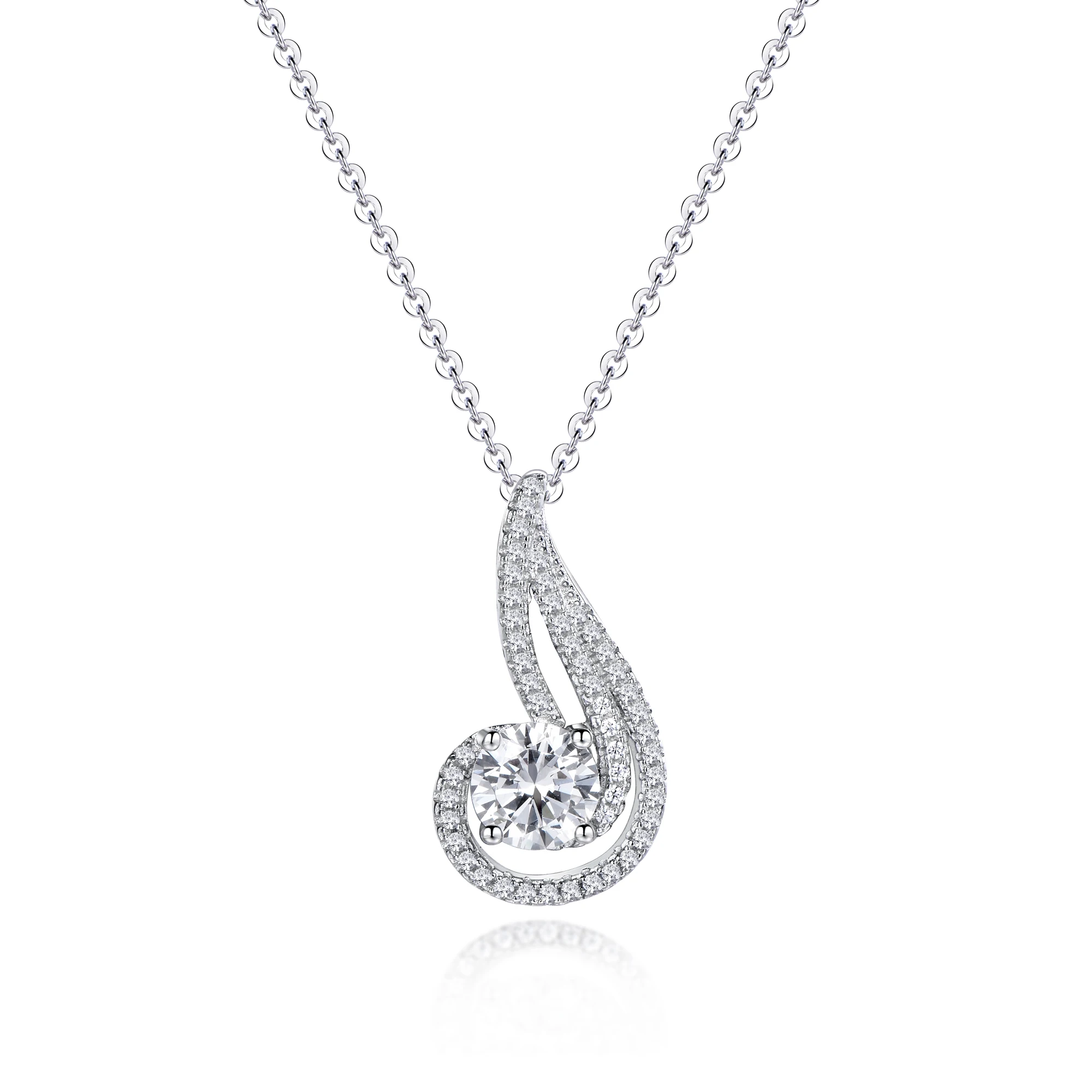 

Wholesale New Christmas Romantic Flower-de-luce Crystal Artificial Rhinestone 18K Gold Plated Silver Chain Pendants Necklaces