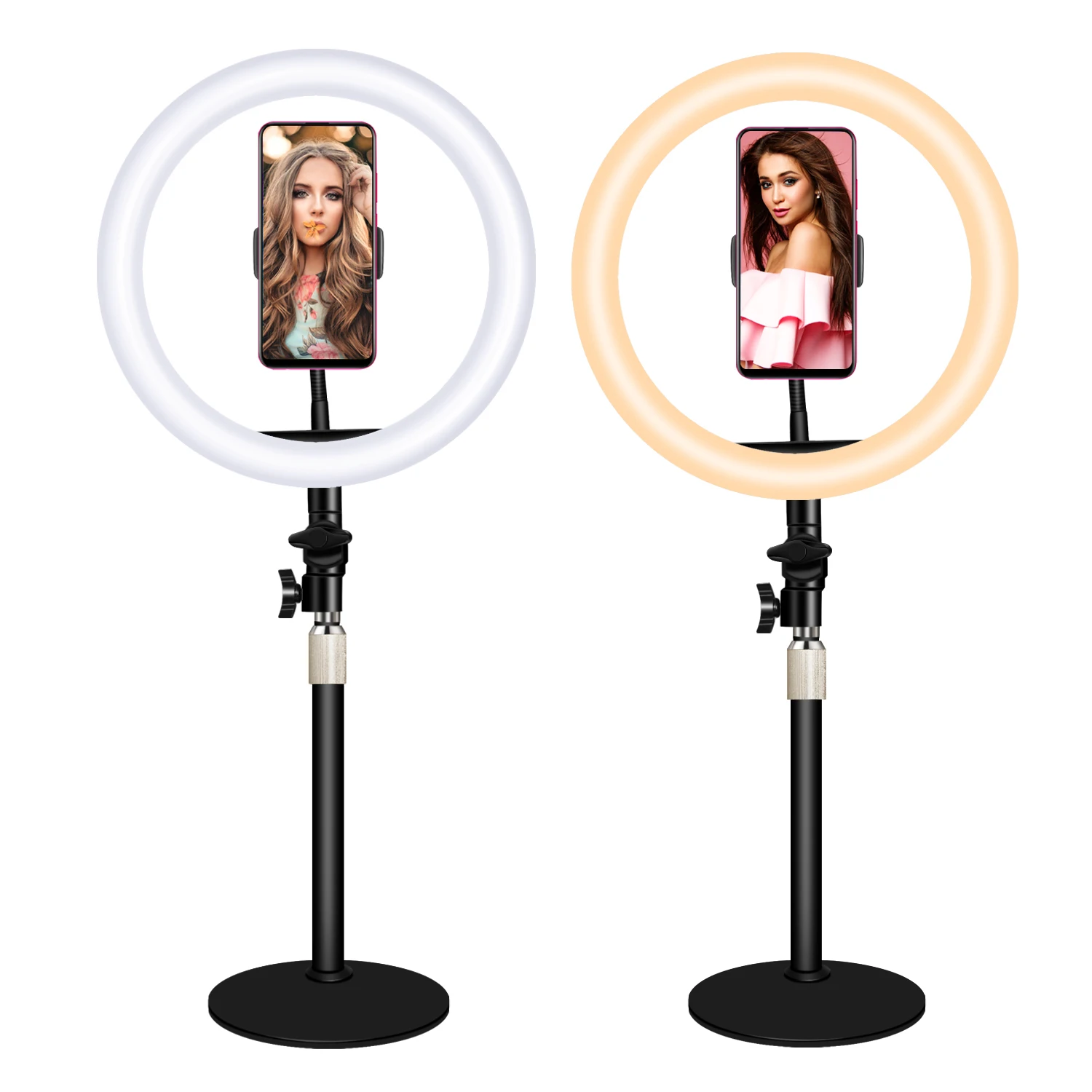 

Hot Sale Desktop Ajustable Height Beauty Camera Photo Video Ring Light, Black