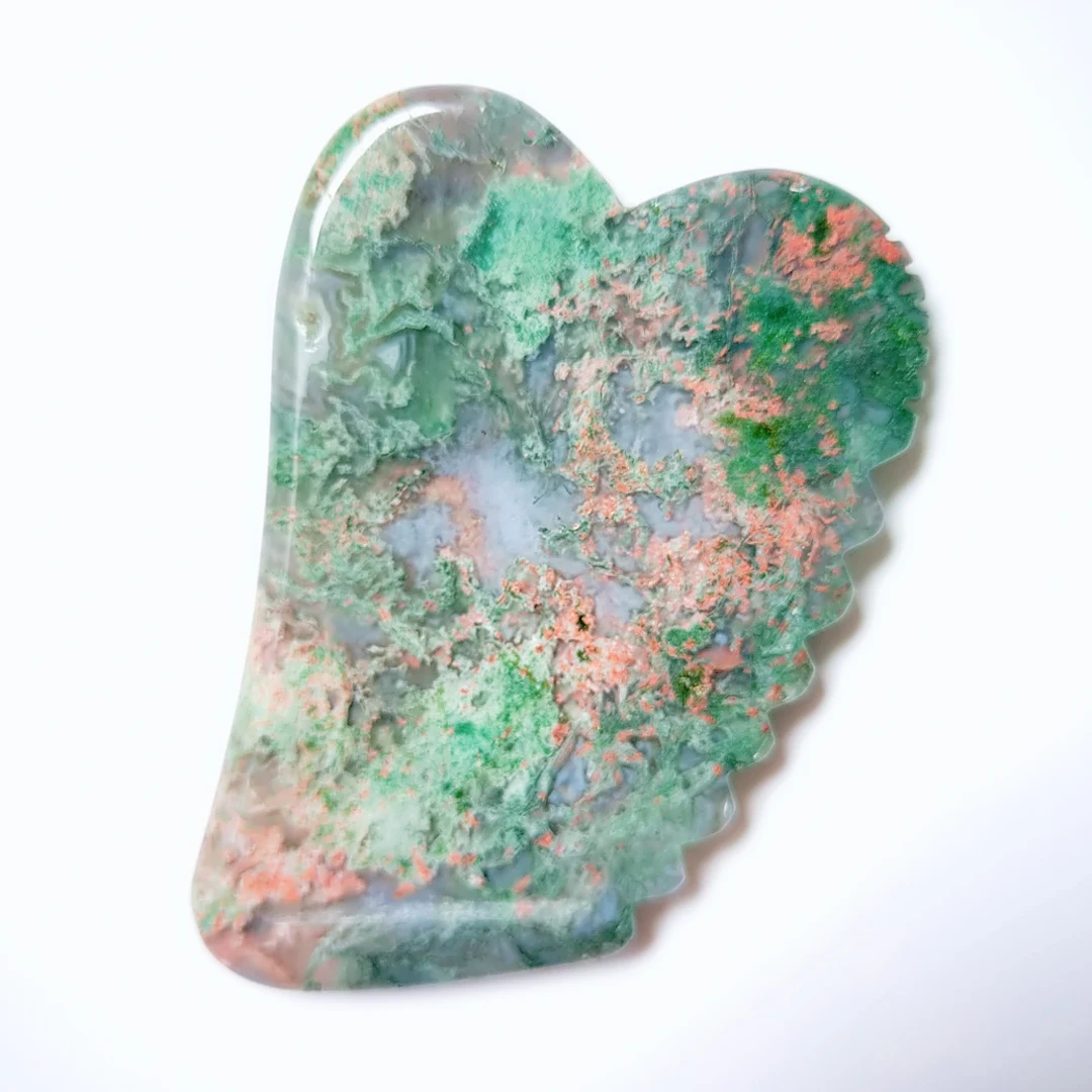 

Hot design traditional scraper Spiky Moss Agate Square Shape Guasha Board Gua Sha Scraping Massage stone scraping